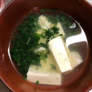 離乳食　水菜と豆腐の味噌汁